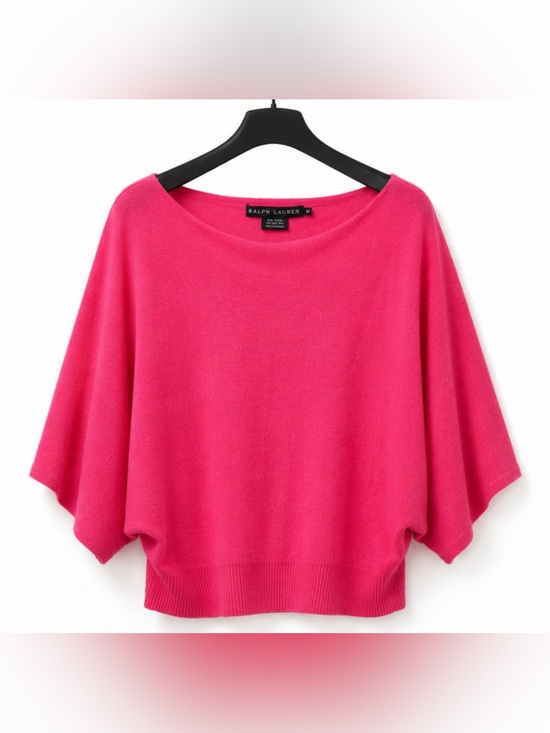 Ralph Lauren Sweaters - Ralph Lauren 100% Cashmere Italian Yarn Pink Dolman Sweater M